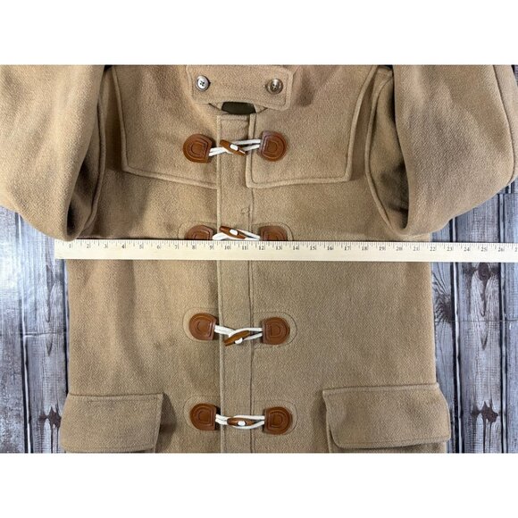 Gloverall X Abraham & Strauss Duffle Wool Coat sz 42 Beige Made England 70's 80' - Picture 3 of 8